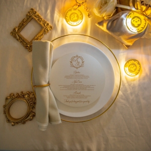 Round Menu Card with Glowing Monogram Tag RFGC012