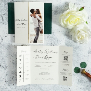 Versatile Foldable All-in-One Invitation with Photo Printing RDFA003