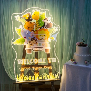 Enchanting Safari Jungle Style Luminous Weclcome Sign for Birthday RFGBC003