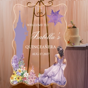 Custom Rapunzel Clear Acrylic LED Light Up Sign RFGBC064