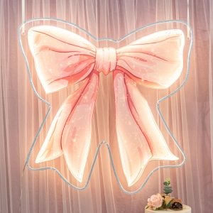 Blush Bow-knot Style Luminous Sign for Event Rental RFGBC016