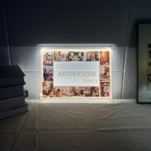 Heartwarming Rectangle-Shaped Multi-Photo Collage LED Sign RFGPS010