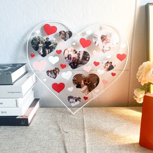 Romantic Heart-Shaped Multi-Photo Collage LED Sign RFGPS008