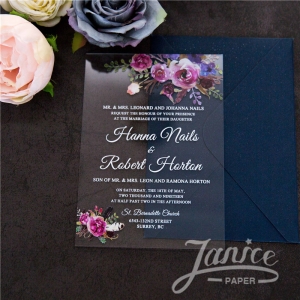 Colorful Floral Acrylic Invitation UV Printing ACR05