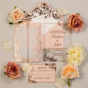 Unique Luxury Foil Floral Clear Acrylic Invitation ACR15