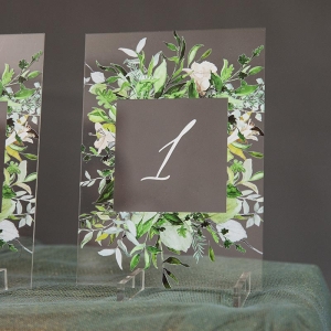 Rustic Burgundy and Blush Pink Acrylic Table Numbers YKT001