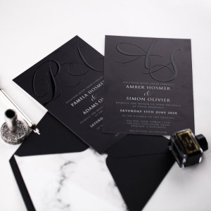 Modern and Elegant Monogram UV Printing Invitations RCUPT04