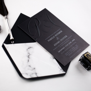 Modern and Elegant Monogram UV Printing Invitations CUPT04
