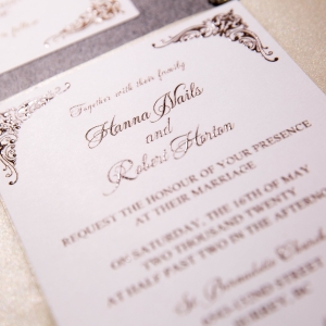 Exquisite Border UV Printing Wedding Invitations CUPT11
