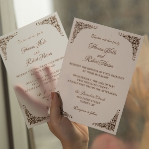 Exquisite Border UV Printing Wedding Invitations RCUPT11