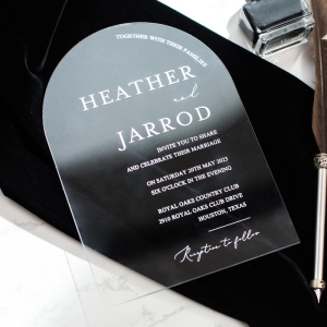 Arch Shape Acrylic Wedding Invitation RDACR01