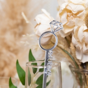 Diamond Custom Wedding Stirres Sticks with Name RCNSD006