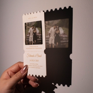 Vintage Film Photo Wedding Invitation with NFC Feature RNFCI007