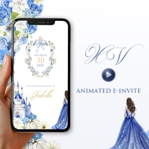 Cinderella Quinceañera Animated E-Invite REI017