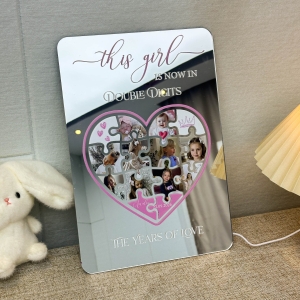 Children Birthday Gift LED Love Heart Puzzle Collage Photo Sign Keepsake RFGPS016