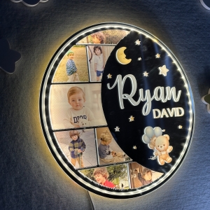 Personalized Moon and Star Kid's Room Photo Sign RFGPS021