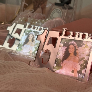 Personalized LED Photo Frame for Quinceañera RXVF001