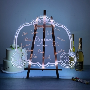 Pumpkin Carriage LED Guest Book RFGBC062