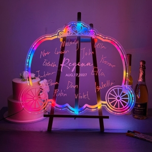 Pumpkin Carriage LED Guest Book RFGBC062