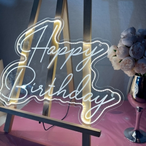"Happy Birthday"  Luminous Acrylic Centerpiece RYZX014