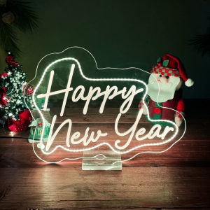 "Happy New Year" Luminous Acrylic Centerpiece RYZX035