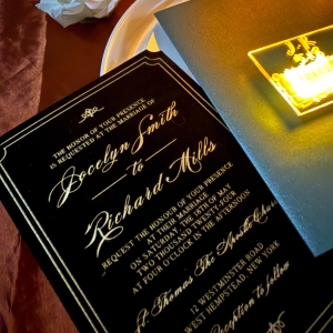 Tri-Fold Pocket with Luminous Tag Wedding Invitation Suite RACRL070
