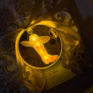 Glitter Laser Cut Pocket with Luminous Boot Tag Quinceañera Invitation Suite RACRL068