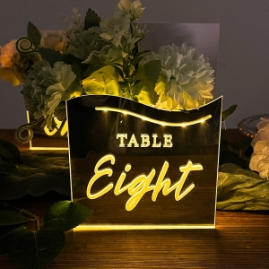 LED Wave Style Flower Box Wedding Table Number RYZX036