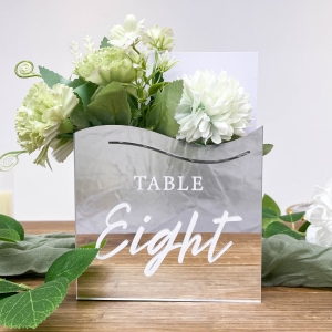 LED Wave Style Flower Box Wedding Table Number RYZX036