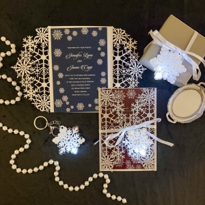 Luminous Snowflake Keepsake Invitation RACRL080
