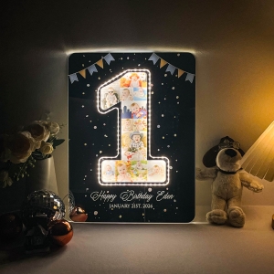 Baby's First Year Milestone LED Photo Collage Sign RFGPS015