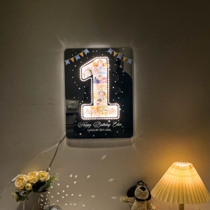 Baby's First Year Milestone LED Photo Collage Sign RFGPS015