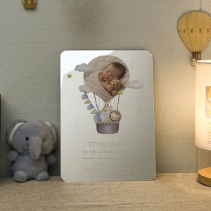 LED Hot Air Balloon Style Baby Birth Announcement Keepsake Gift RFGPS018