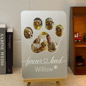 Personalized LED Pet Memorial Frame Paw Print Photo Keepsake RFGPS019