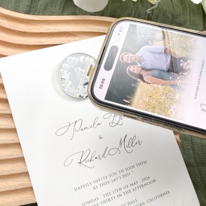 Wedding Flat Invitation with NFC Acrylic Tag RNFCI002