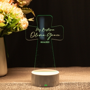 Baptism and First Communion Cross Luminous Centerpieces RYZX008