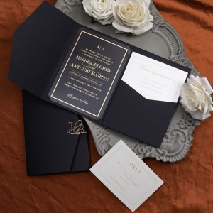 Enchanting Pocket and Romance Invitation with 3D Acrylic Stickers RWSNT058