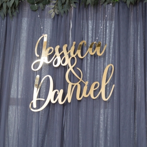 Large Acrylic Mirror Custom Wedding Backdrop Name Sign RNSH001