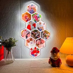 Modern Geometric Hexagon LED Wall Sign RFGPS001