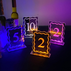 LED Wave Border Acrylic Table Number RFGZ008