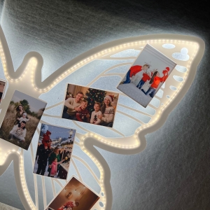 Fanciful Butterfly-Shaped Multi-Photo Collage LED Sign RFGPS007