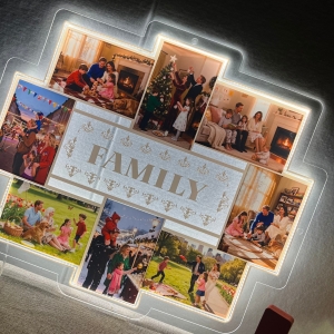 Whimsical LED Family Puzzle Multi-Photo Collage Light Sign RFGPS002