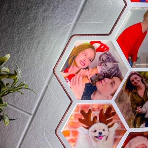 Modern Geometric Hexagon LED Wall Sign RFGPS001