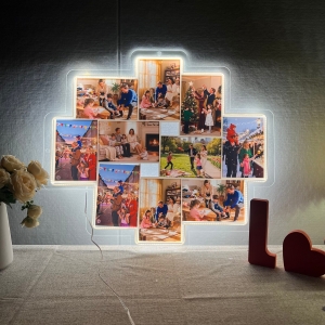 Heartwarming LED Family Puzzle-Style Photo Collage Sign RFGPS003