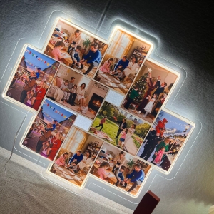 Heartwarming LED Family Puzzle-Style Photo Collage Sign RFGPS003