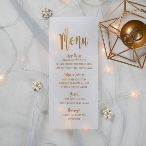 Luxury Modern Custom Foil Wedding Menu Cards RDPM010