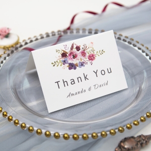 Pink and Purple Floral Thank Card RTYC001
