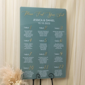 Sage Green Seating Chart with 3D Letters RYK097