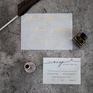 Popular Calligraphy Foil Wedding Invitations WFSI0023