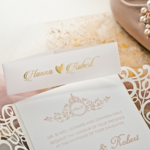 Gorgeous Lace Glitter Paper Laser Cut Wholesale Wedding Invitation Suite WSWL0011
